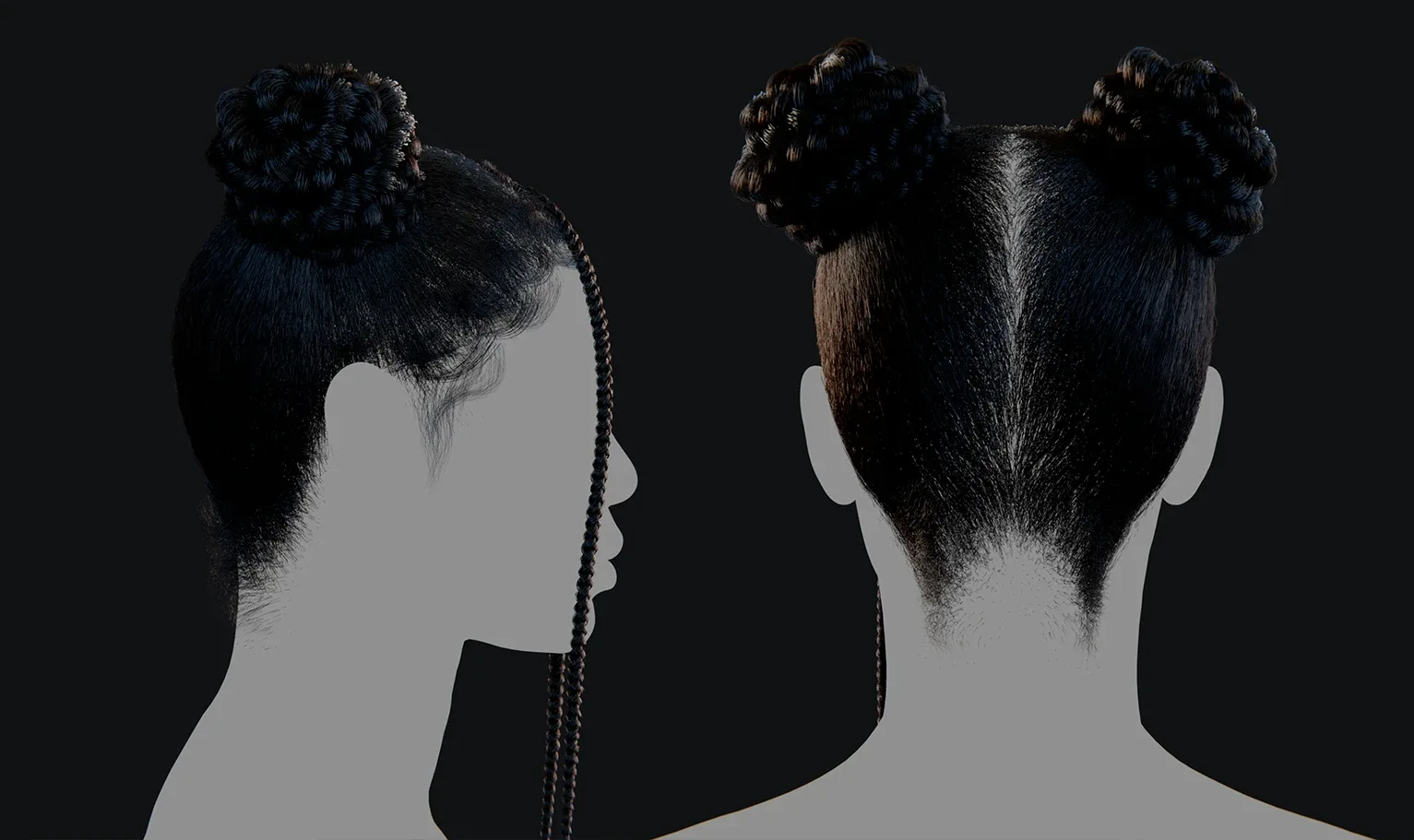 PixelHair Hairstyle - Rihanna Braids 006 (Hair for blender/ unreal engine / metahuman) Afro hair | Kinky hair | 4c Hair | African / African American Hair