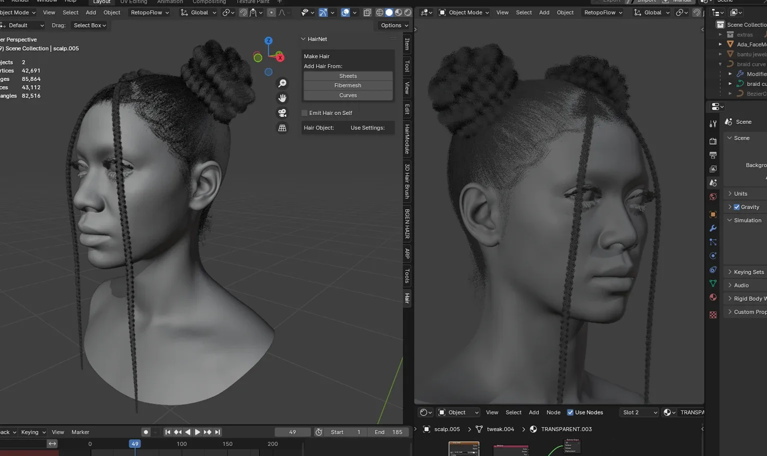 PixelHair Hairstyle - Rihanna Braids 006 (Hair for blender/ unreal engine / metahuman) Afro hair | Kinky hair | 4c Hair | African / African American Hair