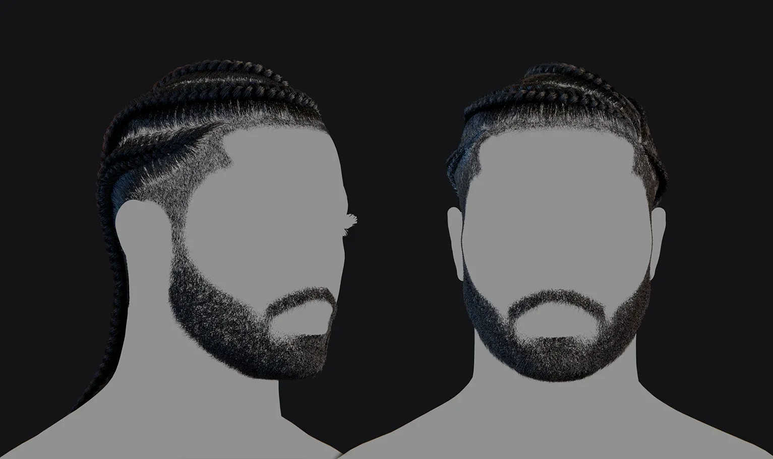 PixelHair Hairstyle - Big Sean Braids 007 (Hair for blender/ unreal engine / metahuman) Afro hair | Kinky hair | 4c Hair | African / African American Hair