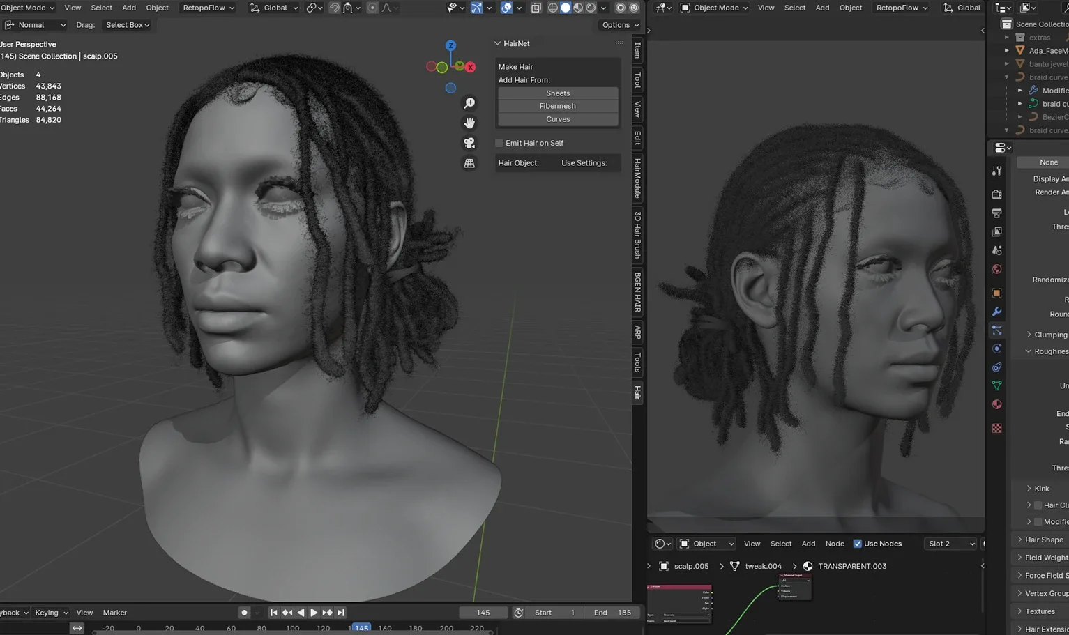 PixelHair Hairstyle - Dreads 006 (Hair for blender/ unreal engine / metahuman) Afro hair | Kinky hair | 4c Hair | African / African American Hair