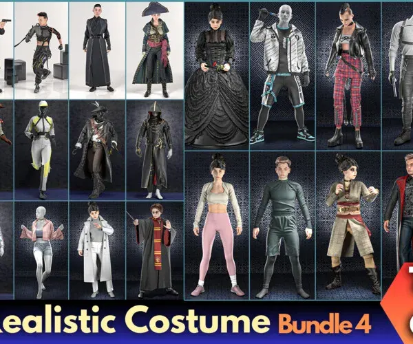 34 Realistic Costumes Bundle 4 + 4 free