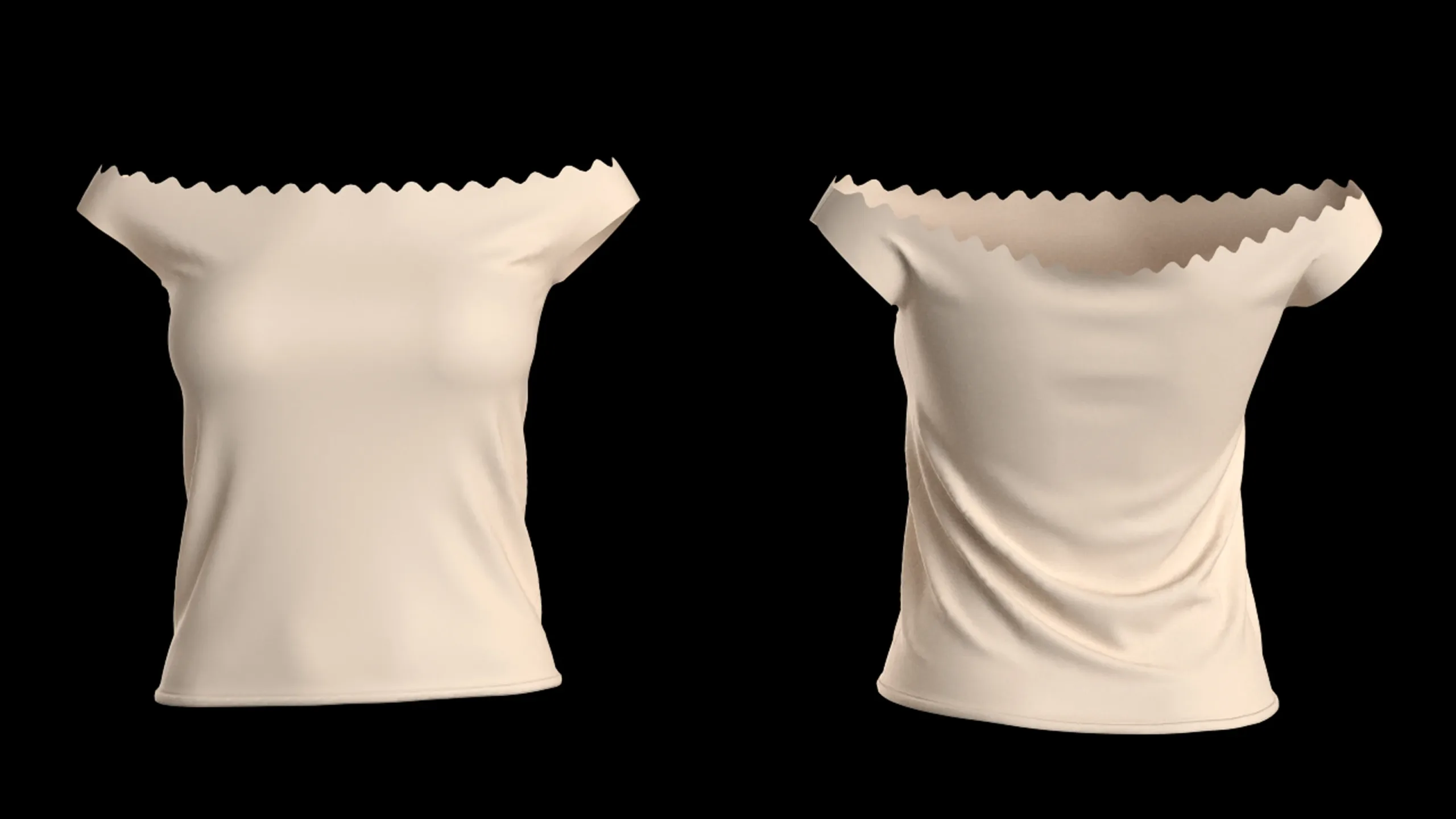 Women's Tops with different necklines+ Zprj +Obj + Fbx