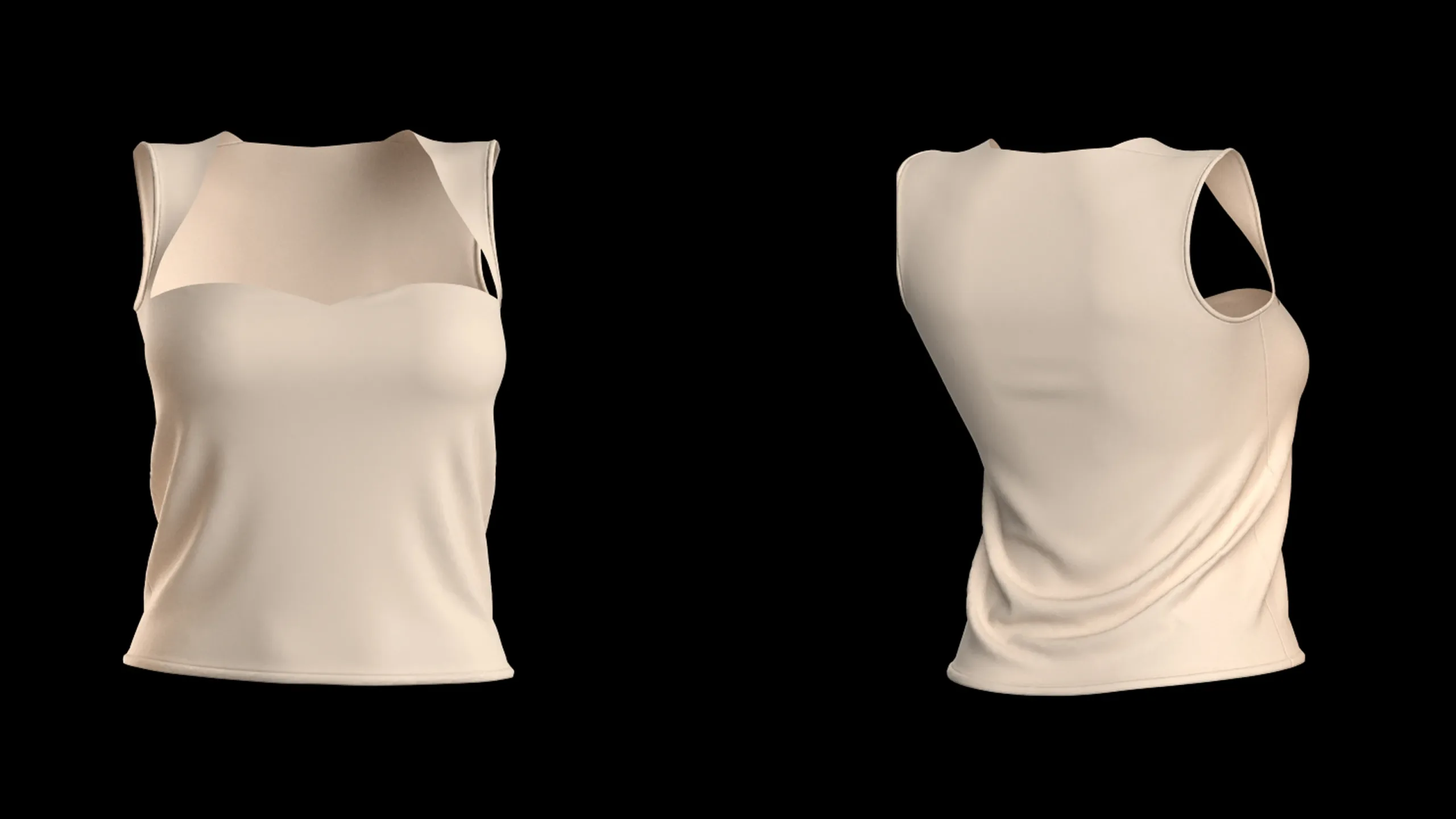 Women's Tops with different necklines+ Zprj +Obj + Fbx