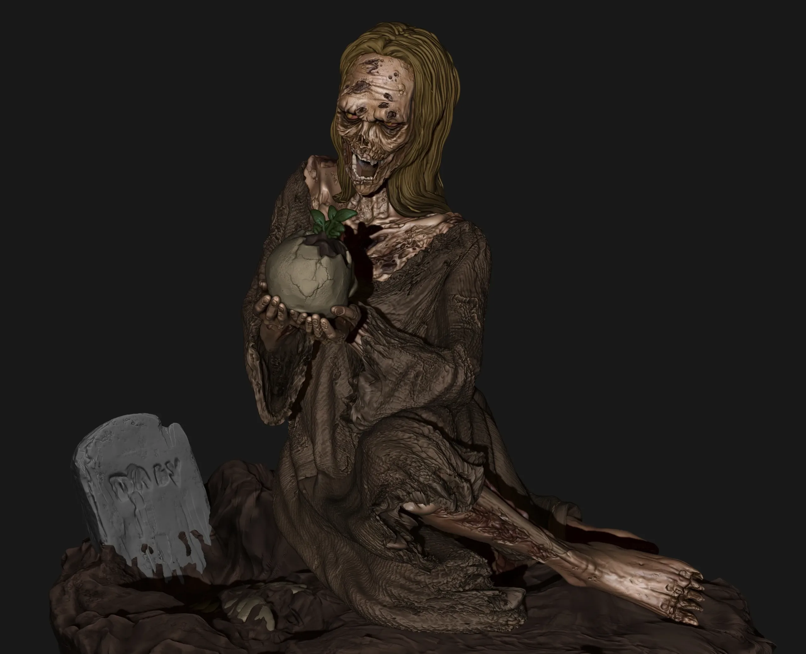 3D PRINTABLE ZOMBIE MOTHER - 3D PRINT MODEL 3D print model