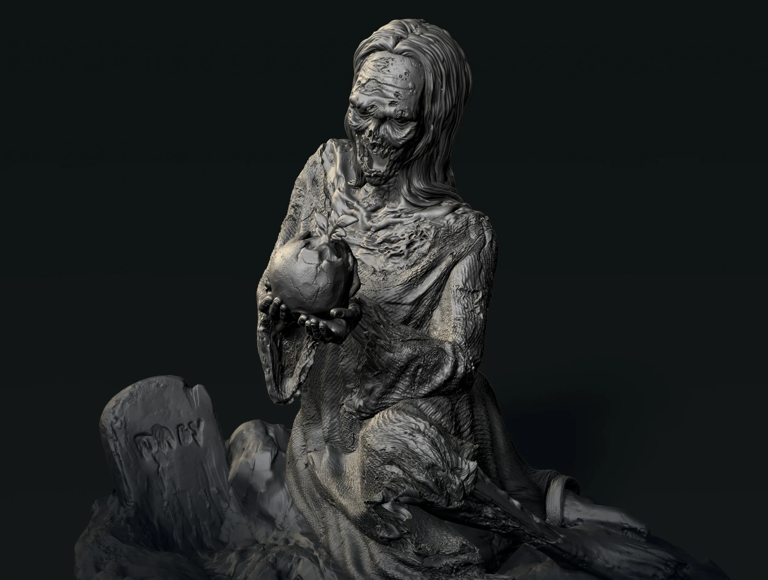 3D PRINTABLE ZOMBIE MOTHER - 3D PRINT MODEL 3D print model