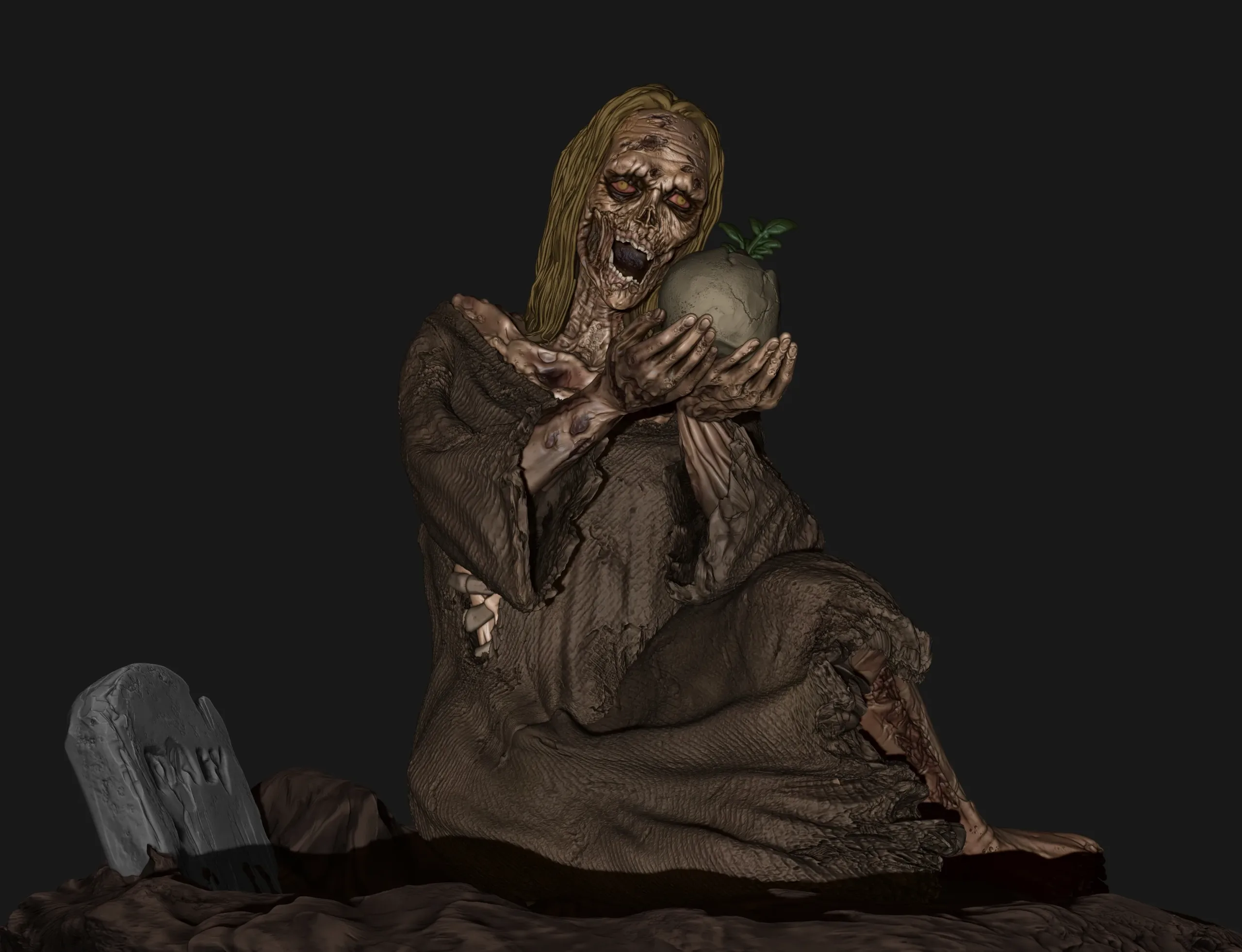 3D PRINTABLE ZOMBIE MOTHER - 3D PRINT MODEL 3D print model