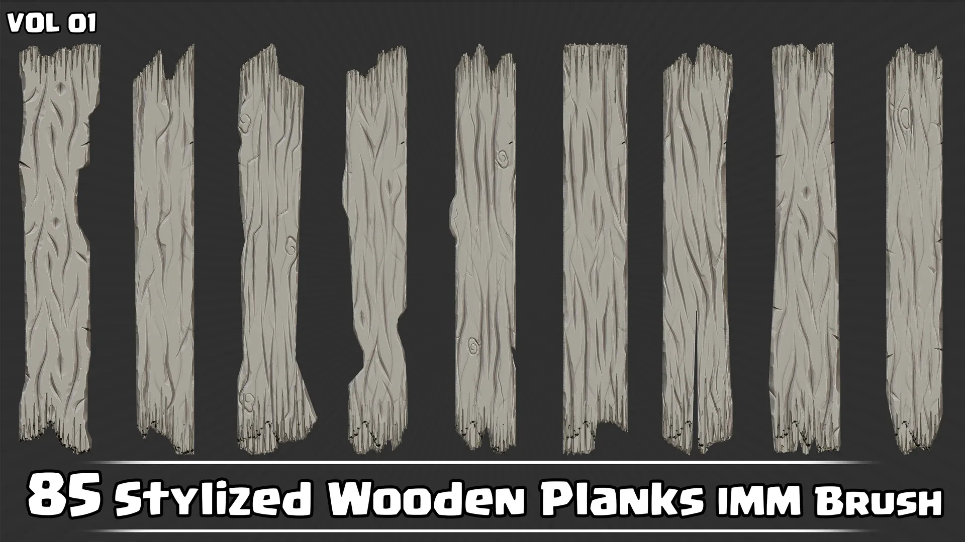 85 Stylized Wooden Planks IMM Brush VOL01