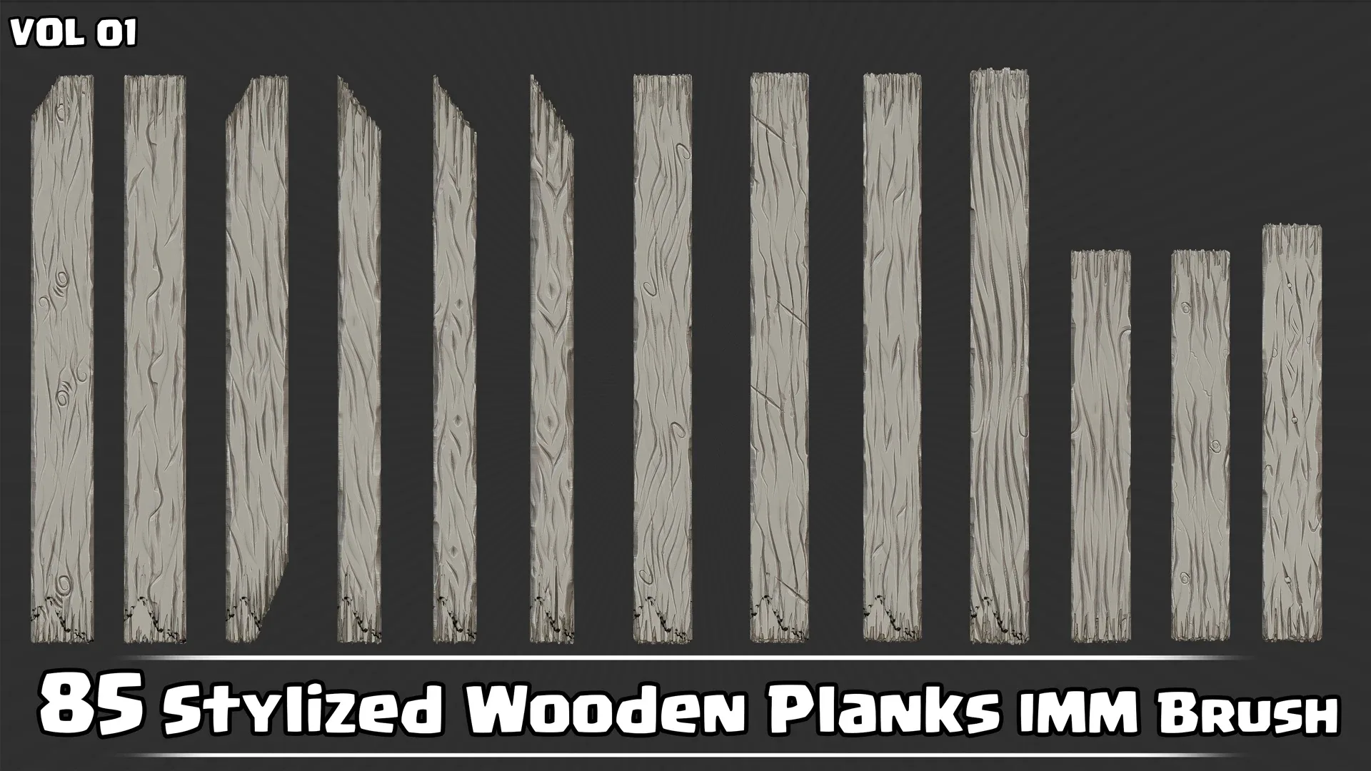 85 Stylized Wooden Planks IMM Brush VOL01