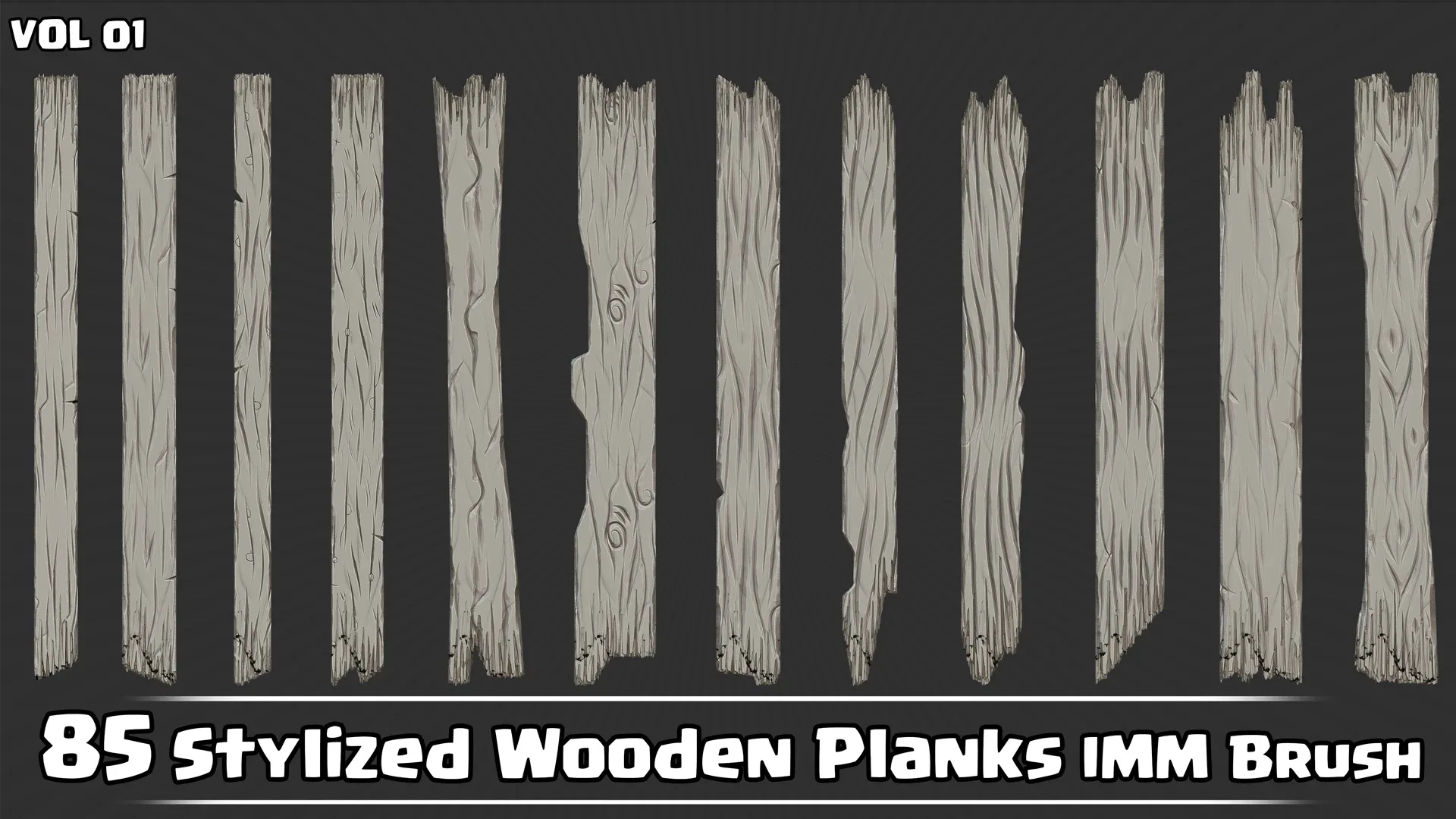 85 Stylized Wooden Planks IMM Brush VOL01