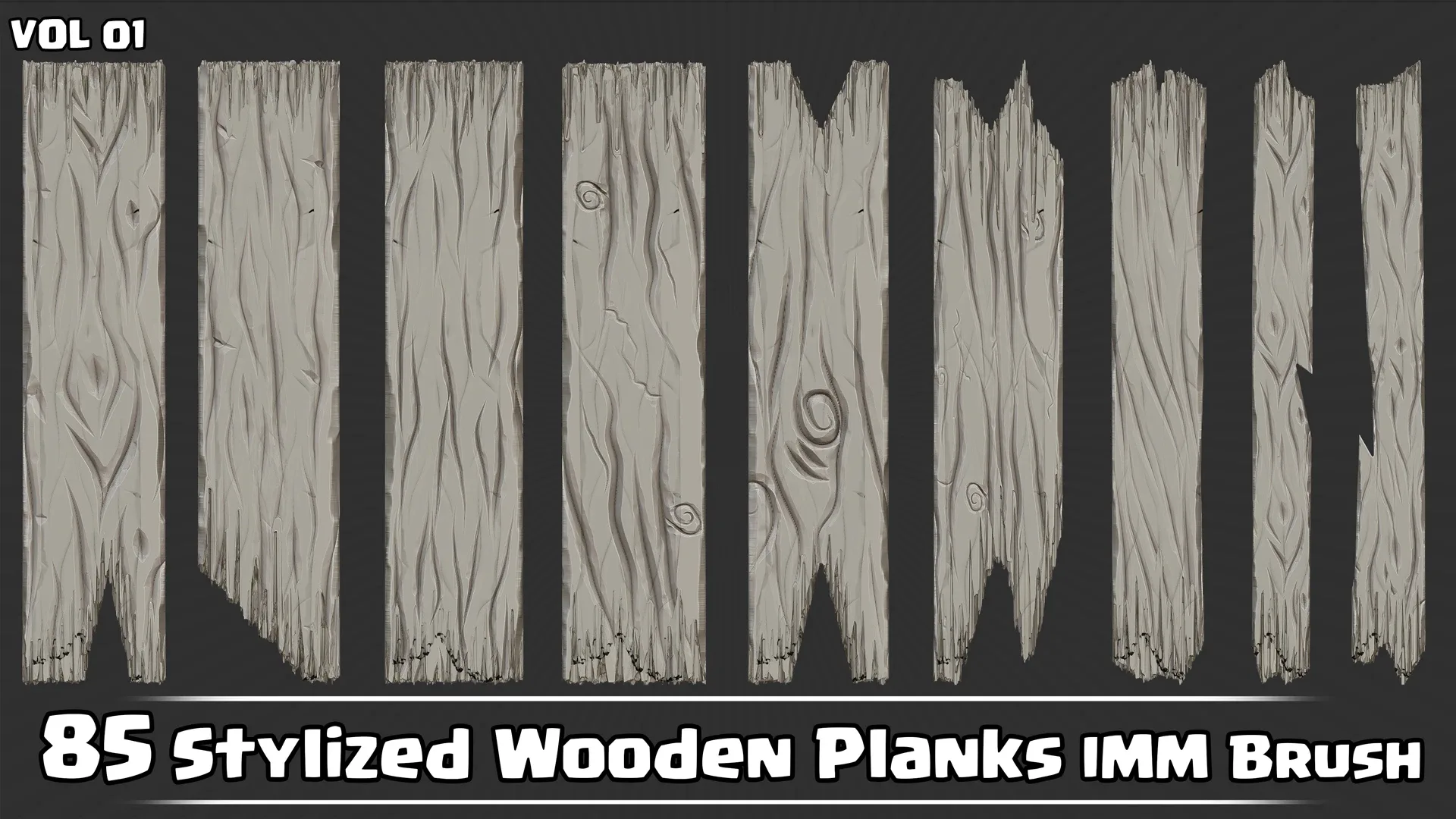 85 Stylized Wooden Planks IMM Brush VOL01