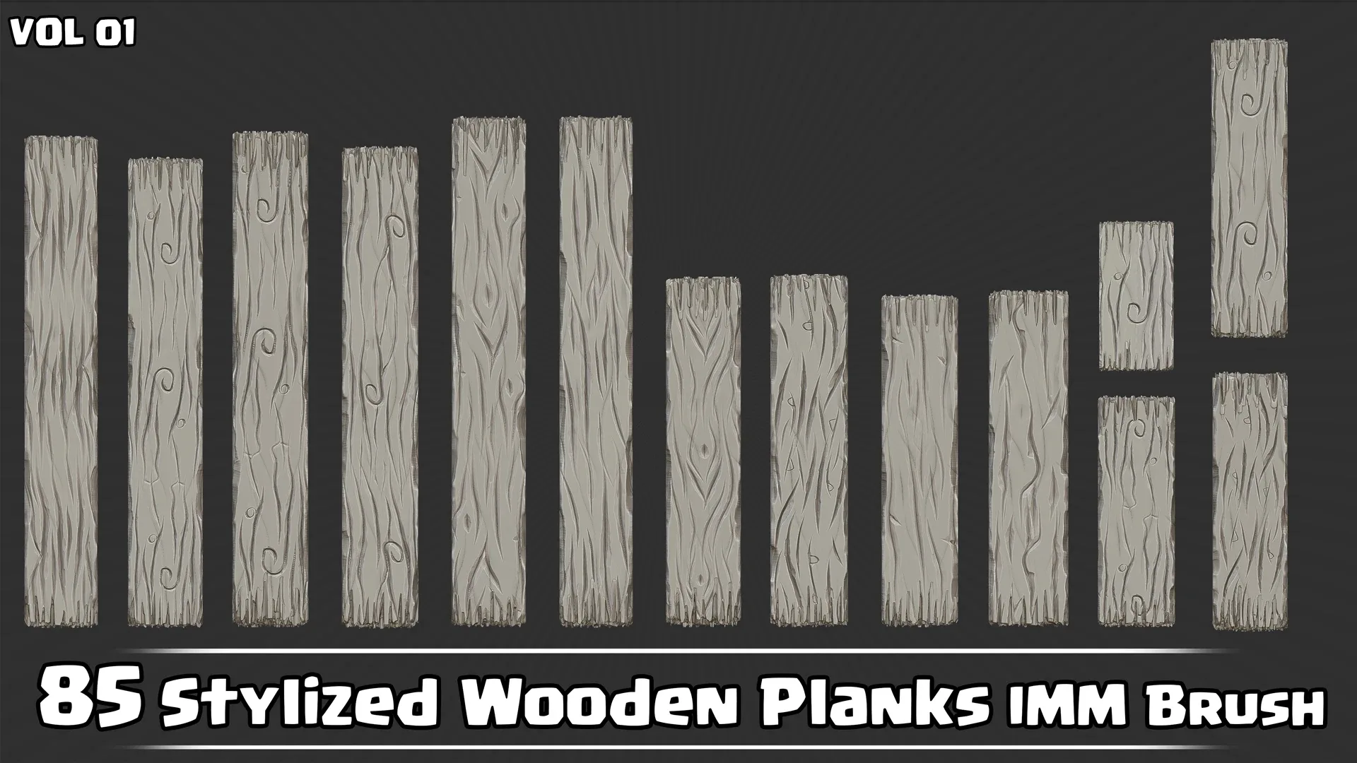 85 Stylized Wooden Planks IMM Brush VOL01