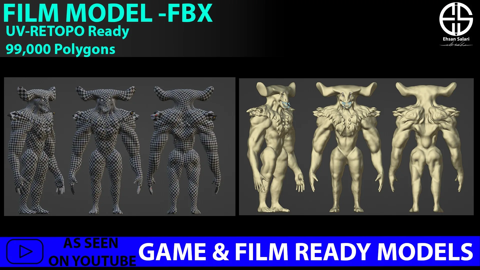 Full 3D character model-Zbrush-Blender [ Film-Game-Animation ]