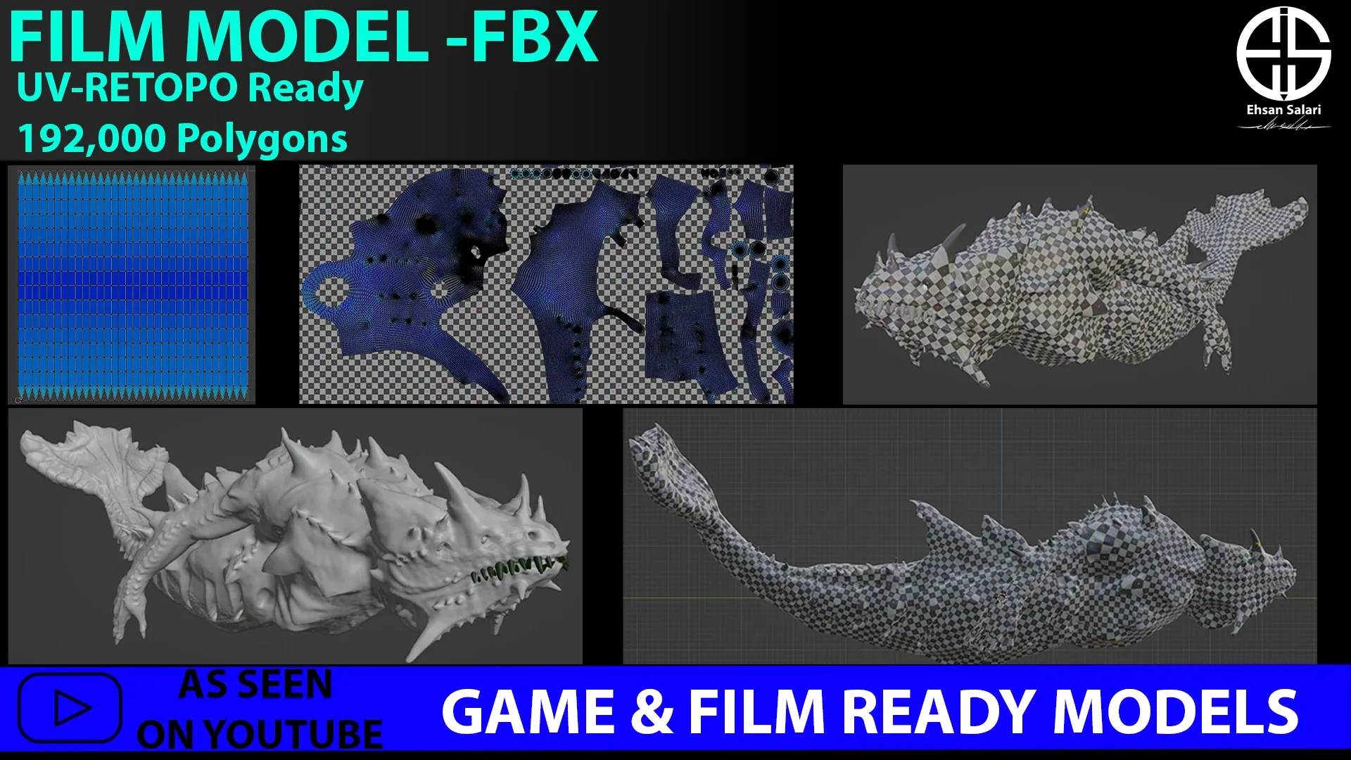 Full 3D Creature r model-Zbrush-Blender [ Film-Game-Animation ]