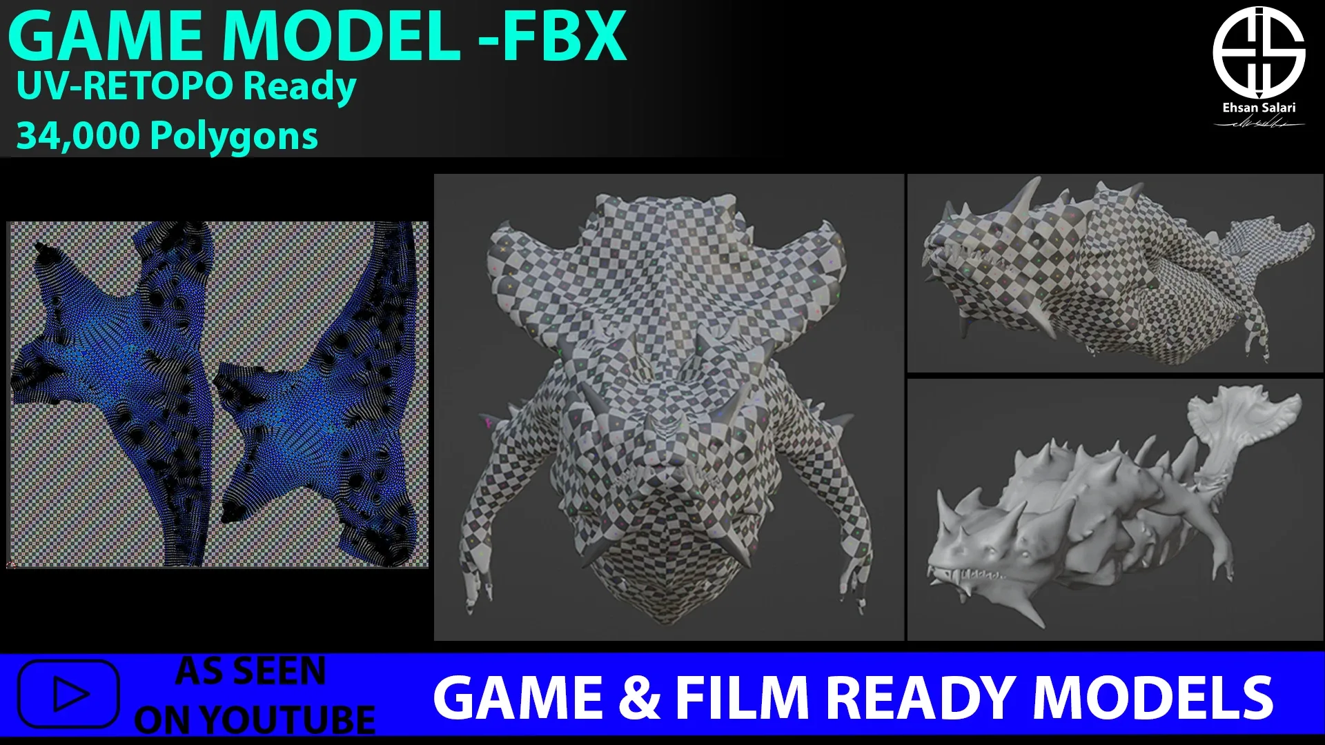 Full 3D Creature r model-Zbrush-Blender [ Film-Game-Animation ]