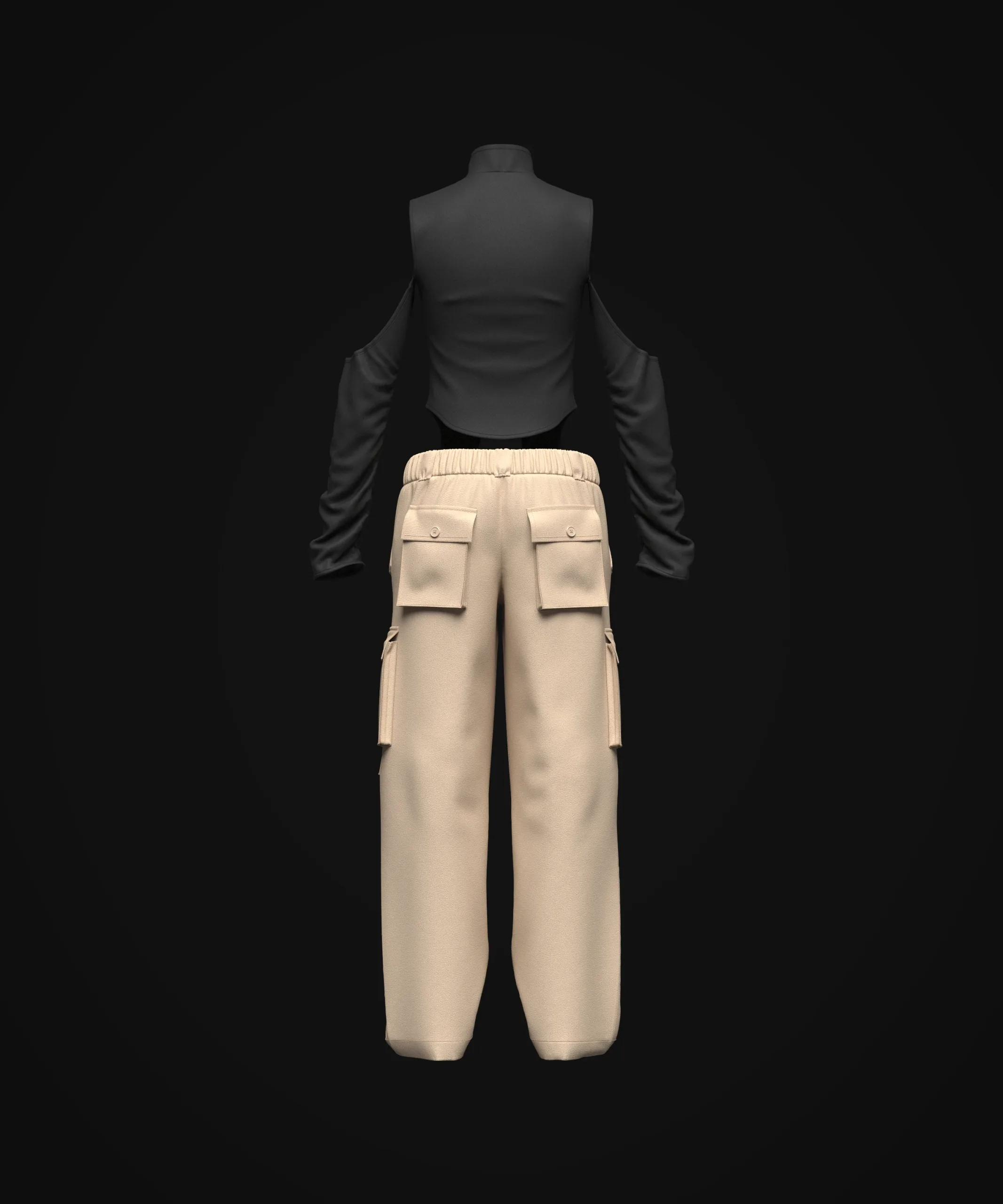 Women's Streetwear Outfit 3d Model-Marvelous designer-Clo3d-fbx-obj