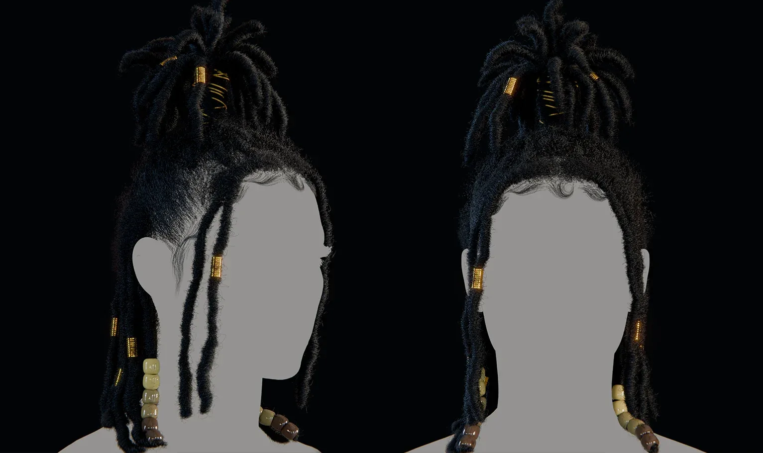 PixelHair Hairstyle - Dreads 007 (Hair for blender/ unreal engine / metahuman) Afro hair | Kinky hair | 4c Hair | African / African American Hair