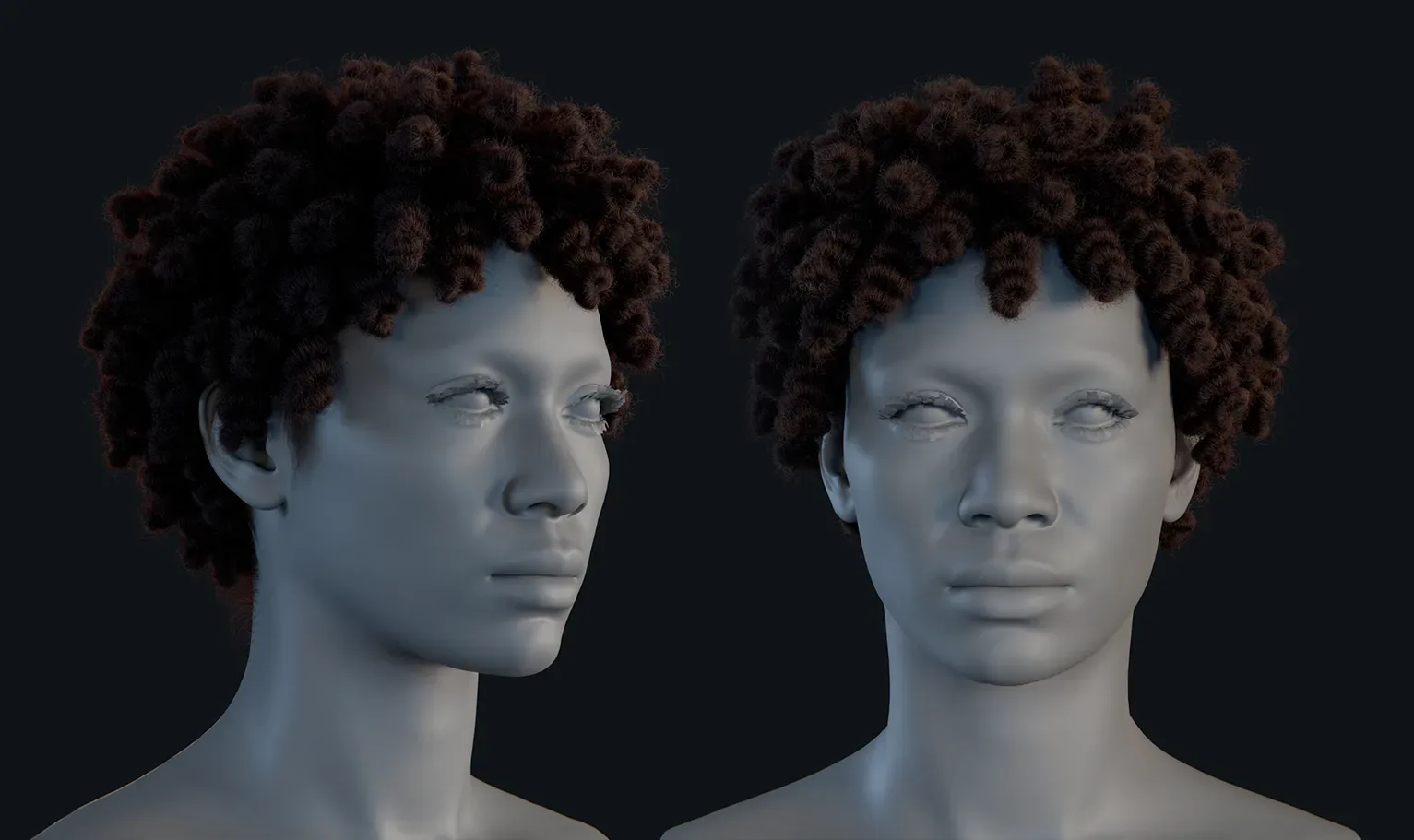 PixelHair Hairstyle - Dreads Knots 002 (Hair for blender/ unreal engine / metahuman) Afro hair | Kinky hair | 4c Hair | African / African American Hair