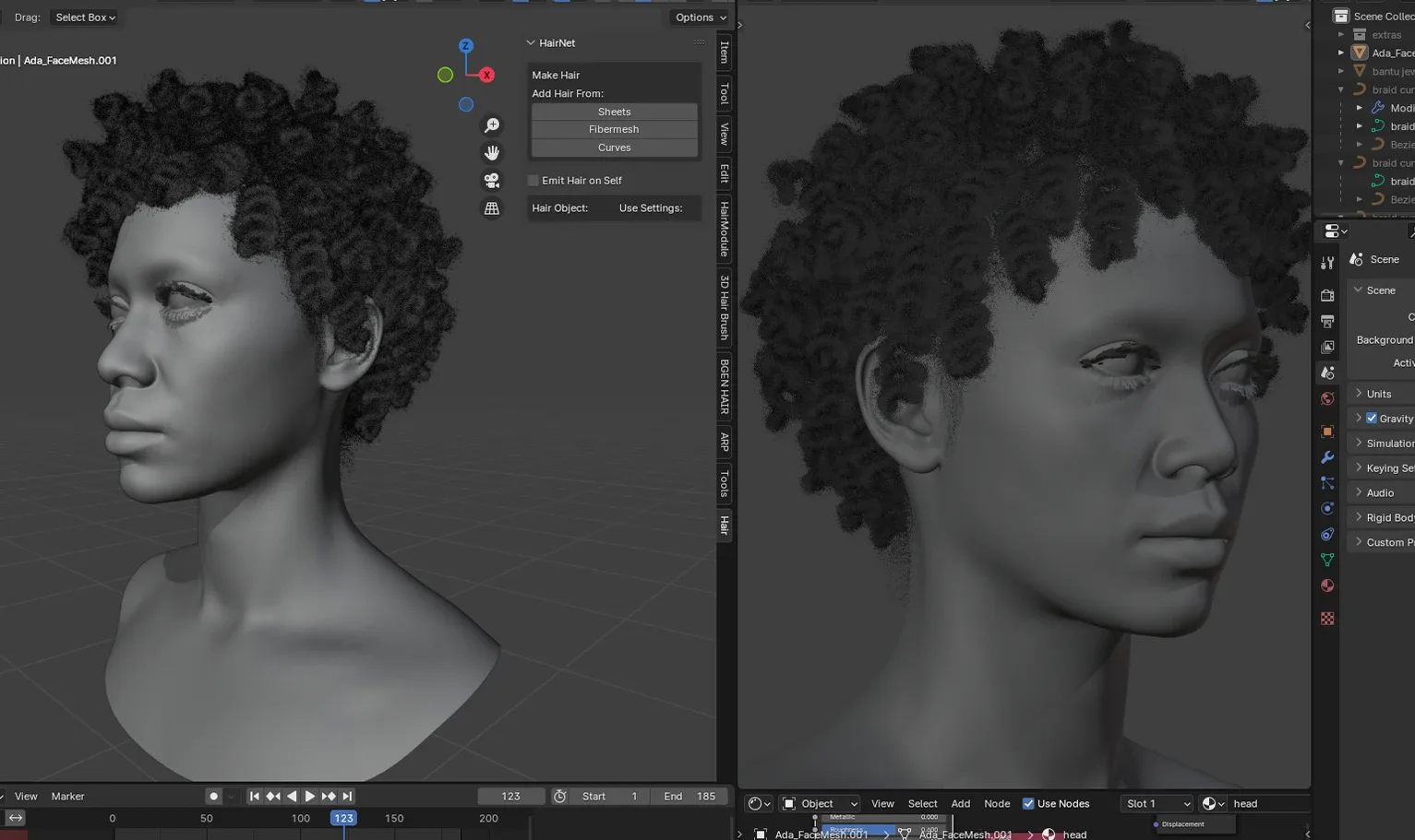 PixelHair Hairstyle - Dreads Knots 002 (Hair for blender/ unreal engine / metahuman) Afro hair | Kinky hair | 4c Hair | African / African American Hair