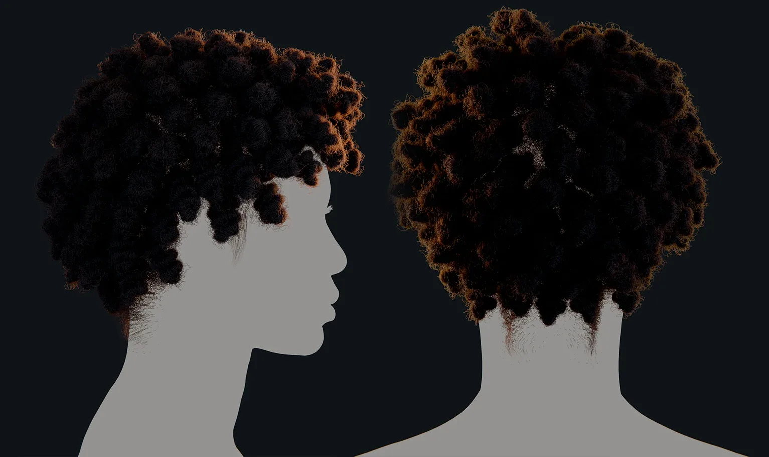 PixelHair Hairstyle - Dreads Knots 002 (Hair for blender/ unreal engine / metahuman) Afro hair | Kinky hair | 4c Hair | African / African American Hair