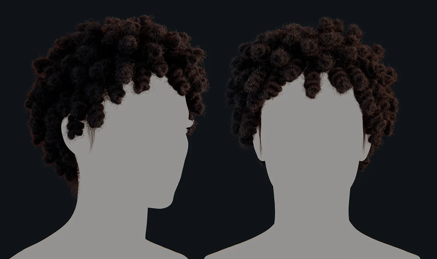 PixelHair Hairstyle - Dreads Knots 002 (Hair for blender/ unreal engine / metahuman) Afro hair | Kinky hair | 4c Hair | African / African American Hair