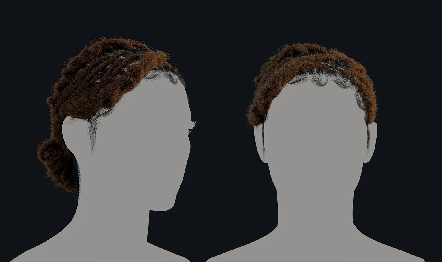 PixelHair Hairstyle - Dreads 008 (Hair for blender/ unreal engine / metahuman) Afro hair | Kinky hair | 4c Hair | African / African American Hair