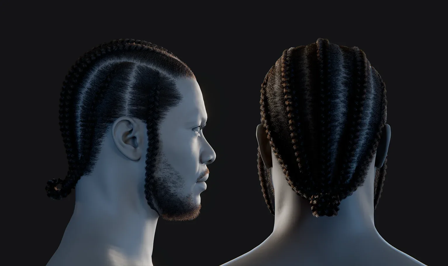 PixelHair Hairstyle - Braids 008 (Hair for blender/ unreal engine / metahuman) Afro hair | Kinky hair | 4c Hair | African / African American Hair