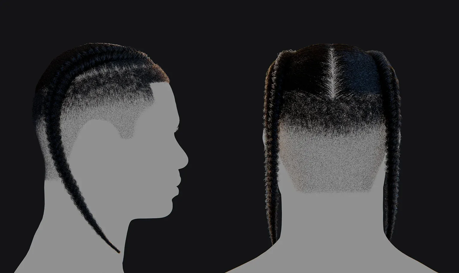 PixelHair Hairstyle - Braids 009 (Hair for blender/ unreal engine / metahuman) Afro hair | Kinky hair | 4c Hair | African / African American Hair