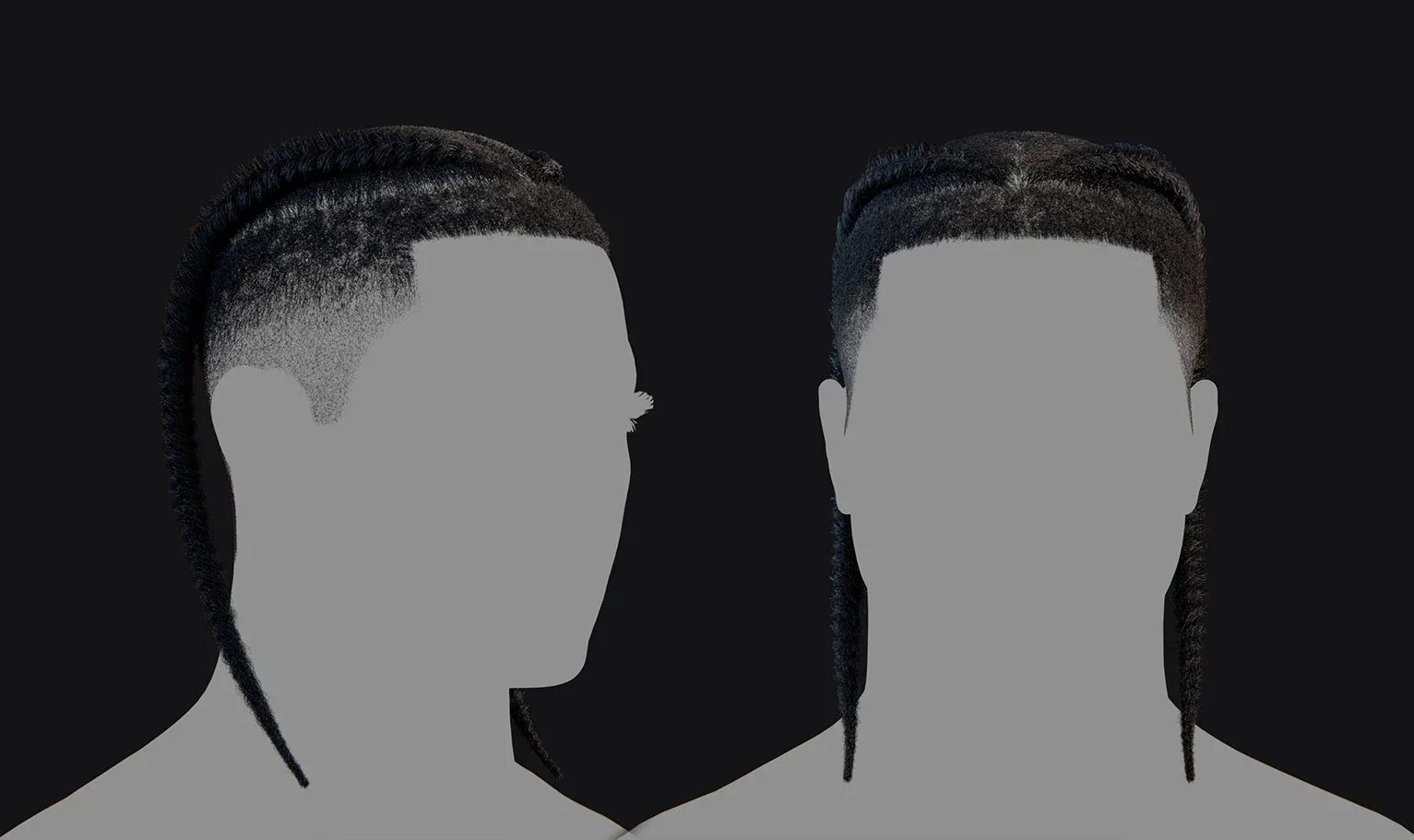 PixelHair Hairstyle - Braids 009 (Hair for blender/ unreal engine / metahuman) Afro hair | Kinky hair | 4c Hair | African / African American Hair