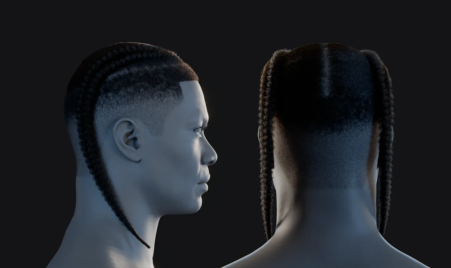 PixelHair Hairstyle - Braids 009 (Hair for blender/ unreal engine / metahuman) Afro hair | Kinky hair | 4c Hair | African / African American Hair