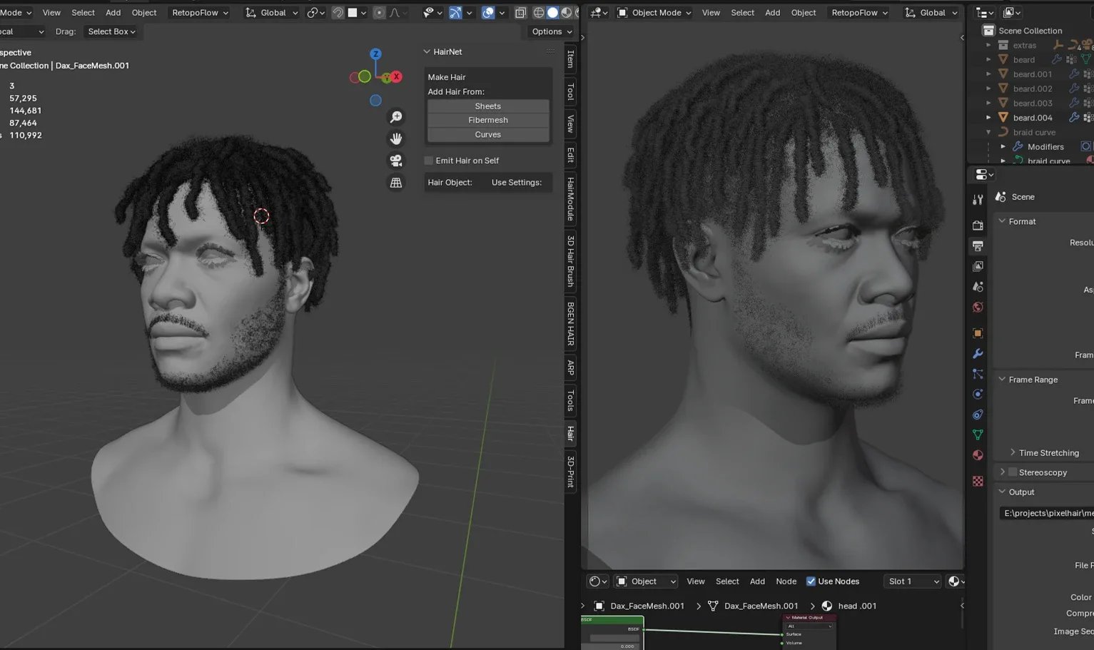 PixelHair Hairstyle - Dreads 009 (Hair for blender/ unreal engine / metahuman) Afro hair | Kinky hair | 4c Hair | African / African American Hair