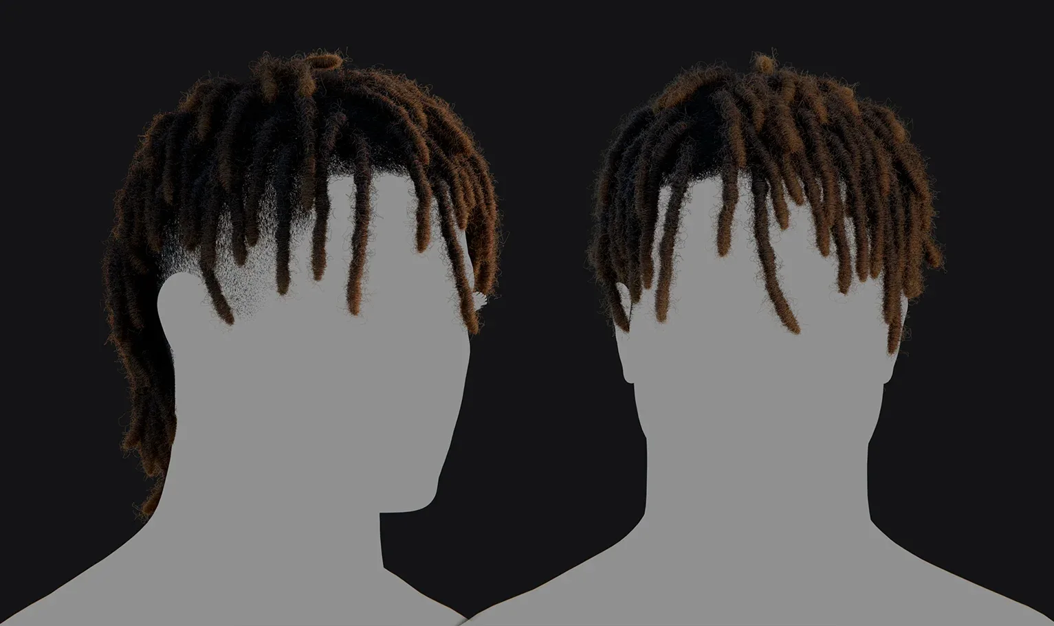 PixelHair Hairstyle - Dreads Mohawk Fade 017 (Hair for blender/ unreal engine / metahuman) Afro hair | Kinky hair | 4c Hair | African / African American Hair