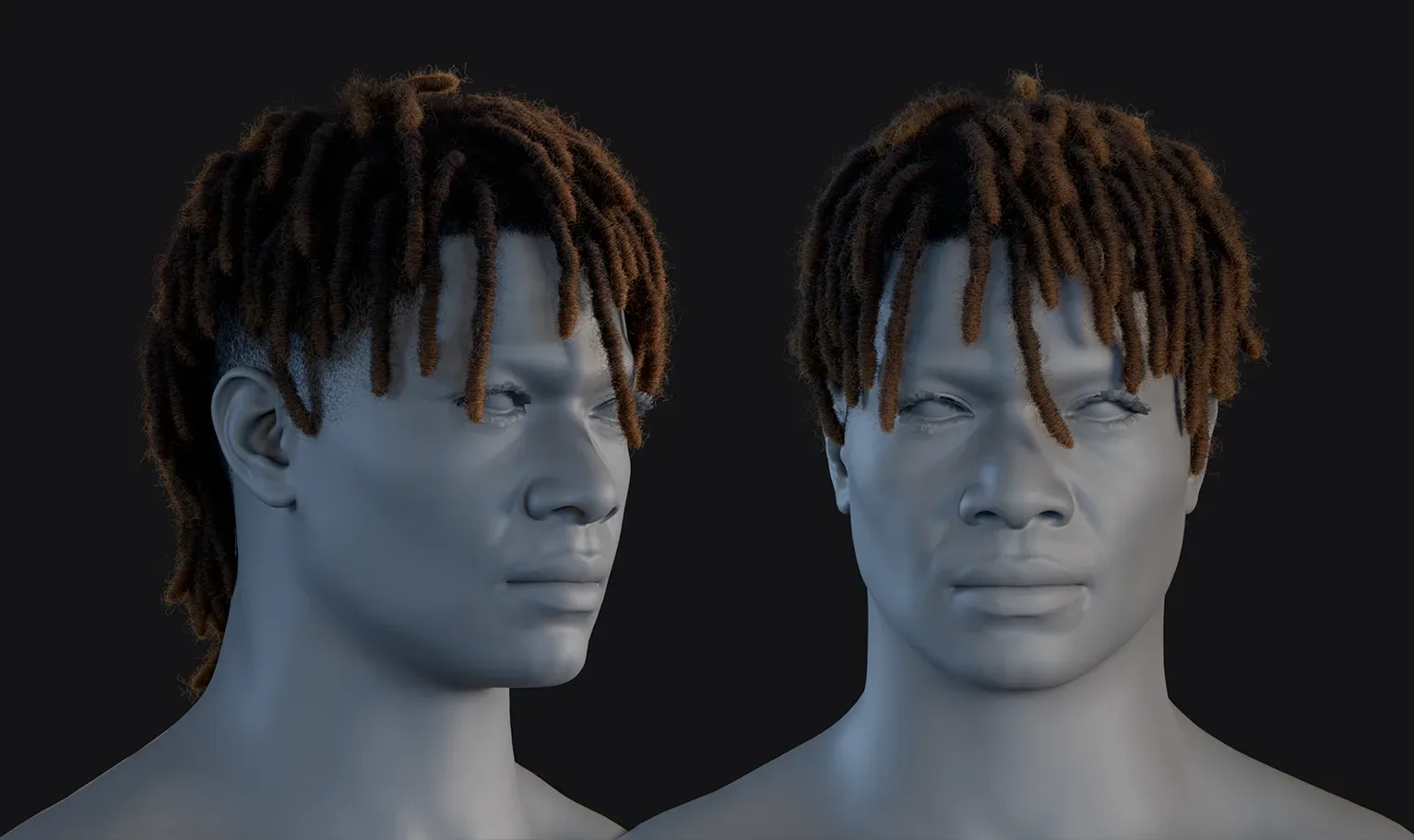 PixelHair Hairstyle - Dreads Mohawk Fade 017 (Hair for blender/ unreal engine / metahuman) Afro hair | Kinky hair | 4c Hair | African / African American Hair