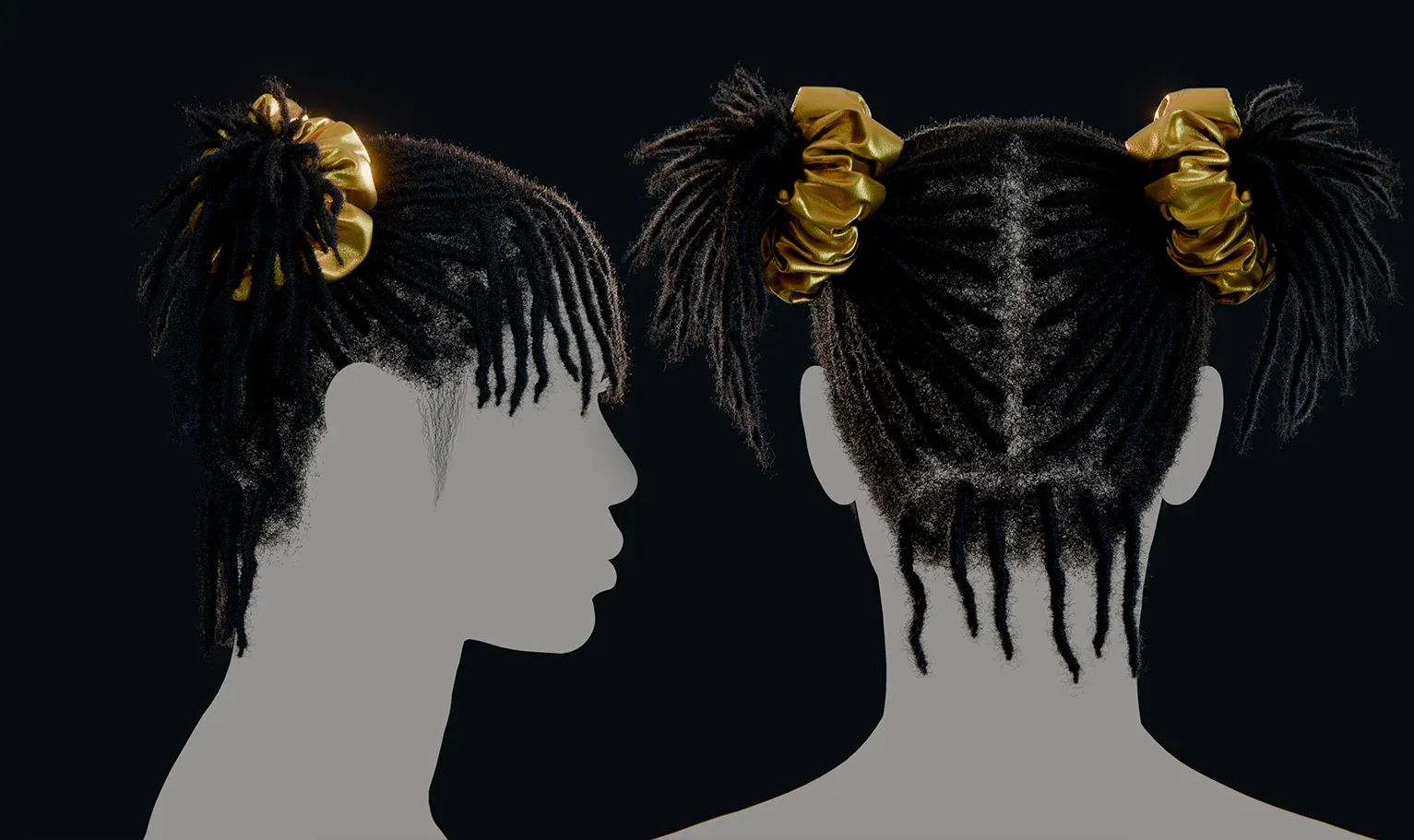 PixelHair Hairstyle - Dreads 010 (Hair for blender/ unreal engine / metahuman) Afro hair | Kinky hair | 4c Hair | African / African American Hair