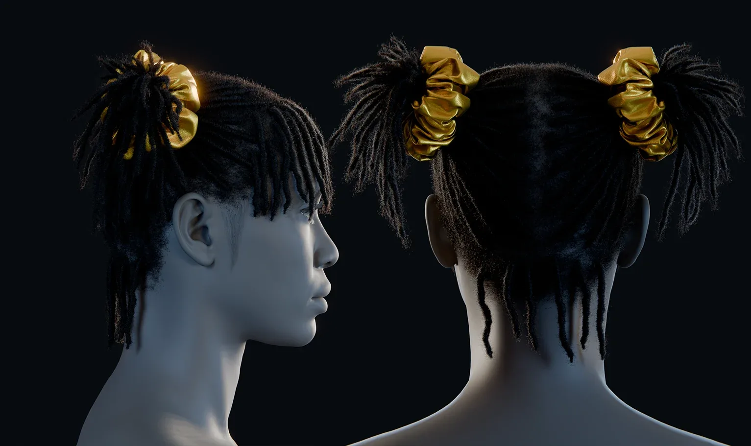 PixelHair Hairstyle - Dreads 010 (Hair for blender/ unreal engine / metahuman) Afro hair | Kinky hair | 4c Hair | African / African American Hair