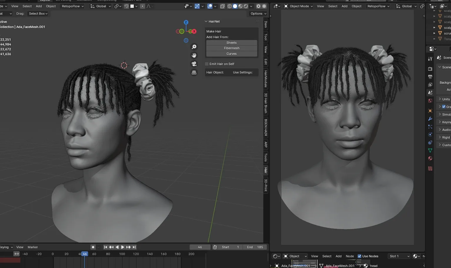 PixelHair Hairstyle - Dreads 010 (Hair for blender/ unreal engine / metahuman) Afro hair | Kinky hair | 4c Hair | African / African American Hair