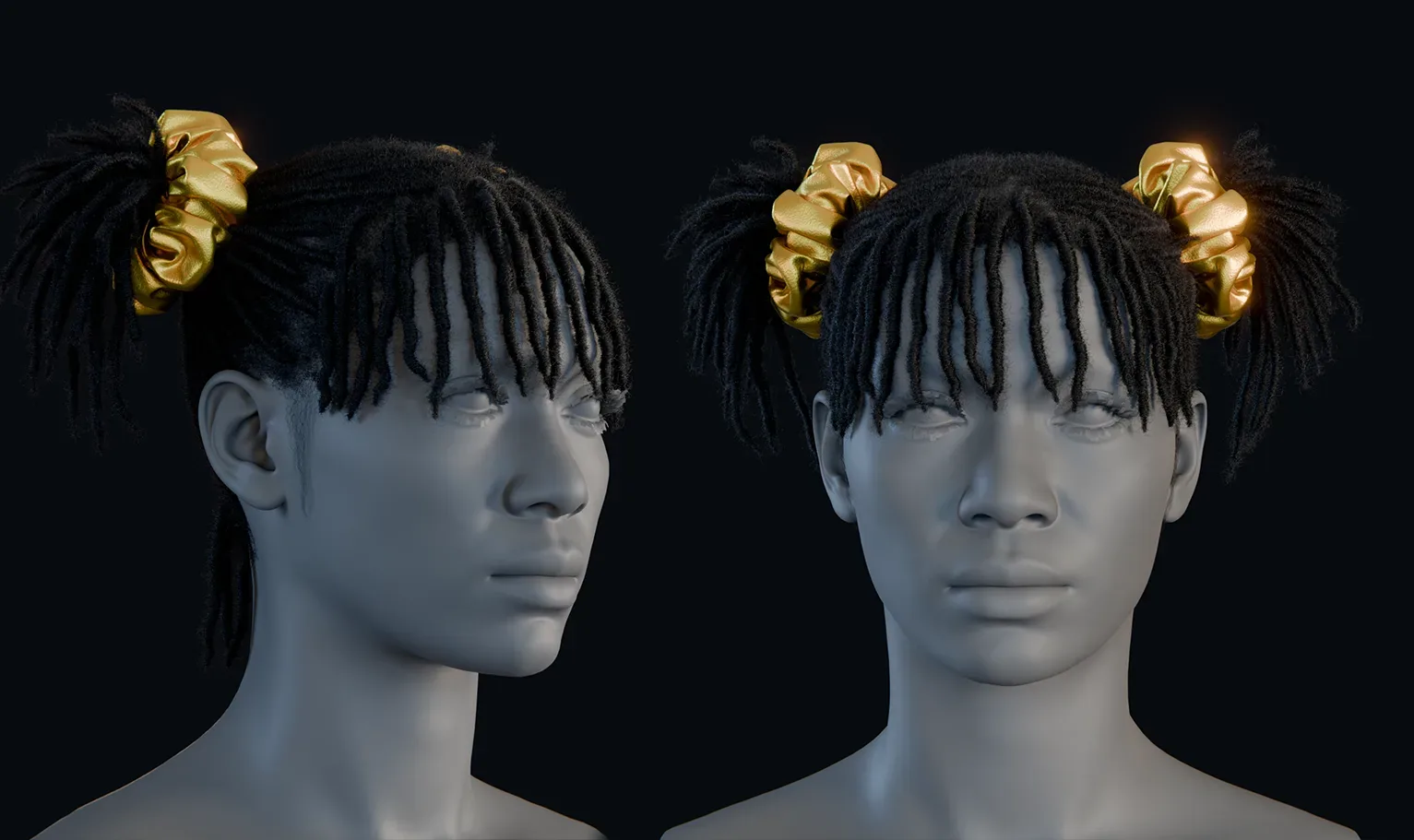 PixelHair Hairstyle - Dreads 010 (Hair for blender/ unreal engine / metahuman) Afro hair | Kinky hair | 4c Hair | African / African American Hair