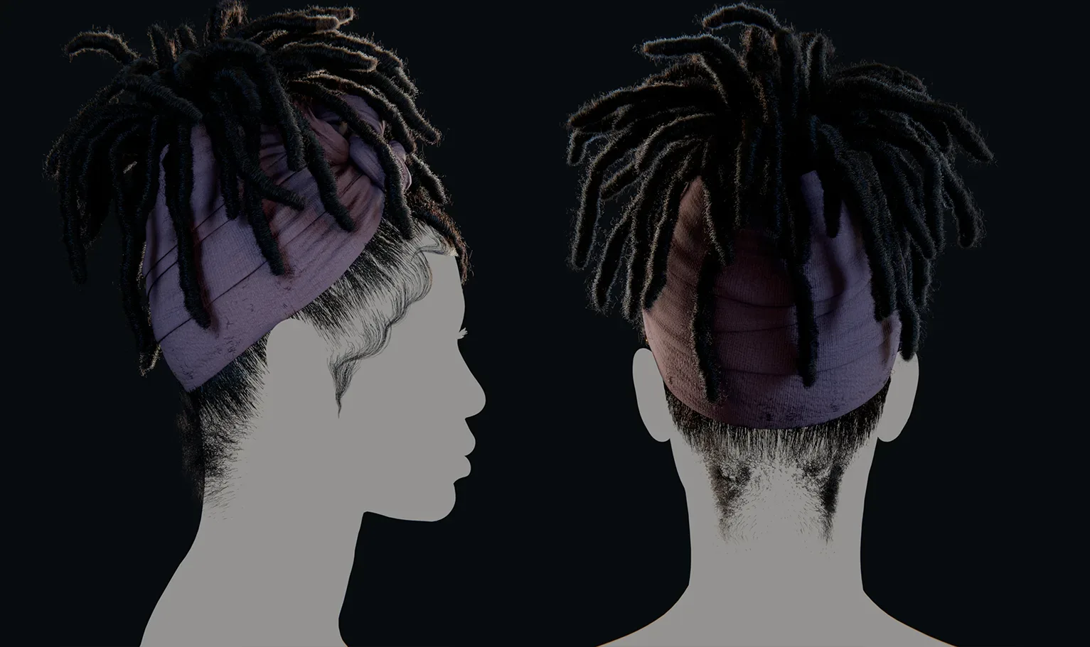 PixelHair Hairstyle - Dreads 011 (Hair for blender/ unreal engine / metahuman) Afro hair | Kinky hair | 4c Hair | African / African American Hair