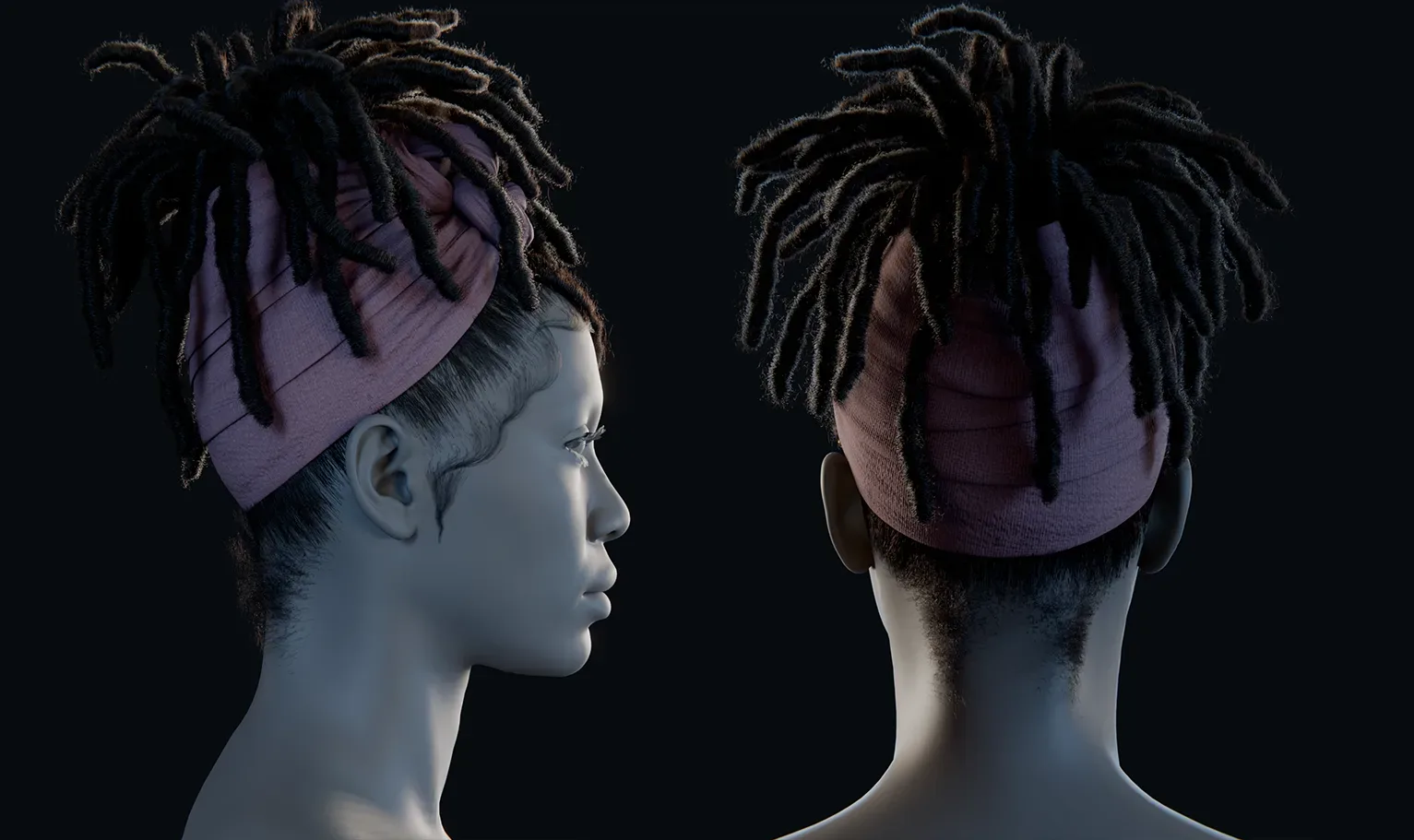 PixelHair Hairstyle - Dreads 011 (Hair for blender/ unreal engine / metahuman) Afro hair | Kinky hair | 4c Hair | African / African American Hair