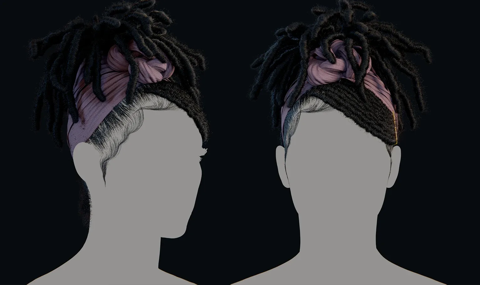 PixelHair Hairstyle - Dreads 011 (Hair for blender/ unreal engine / metahuman) Afro hair | Kinky hair | 4c Hair | African / African American Hair