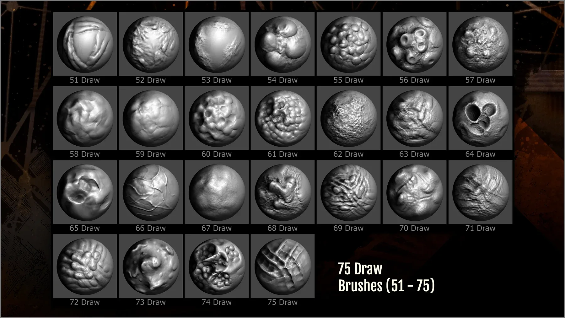 Mutant Skin Maker 300 ZBrush brushes and 75 alphas