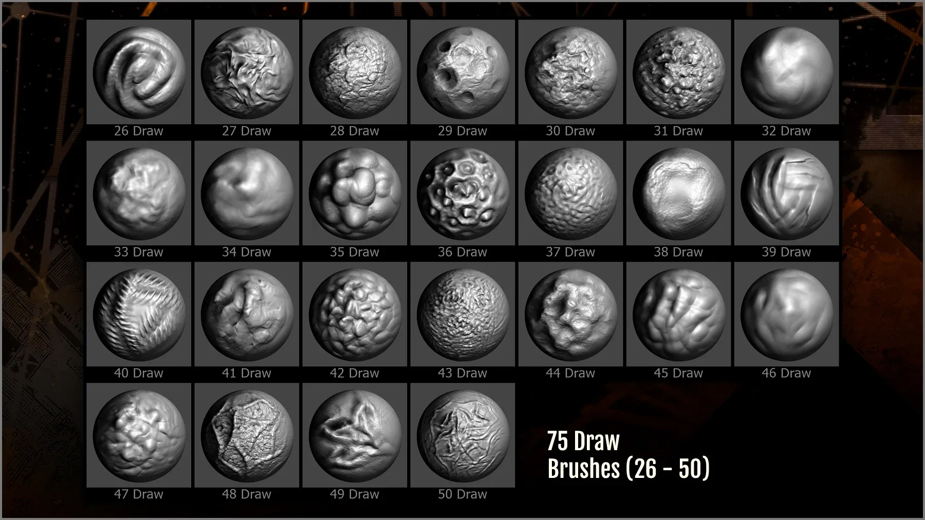 Mutant Skin Maker 300 ZBrush brushes and 75 alphas