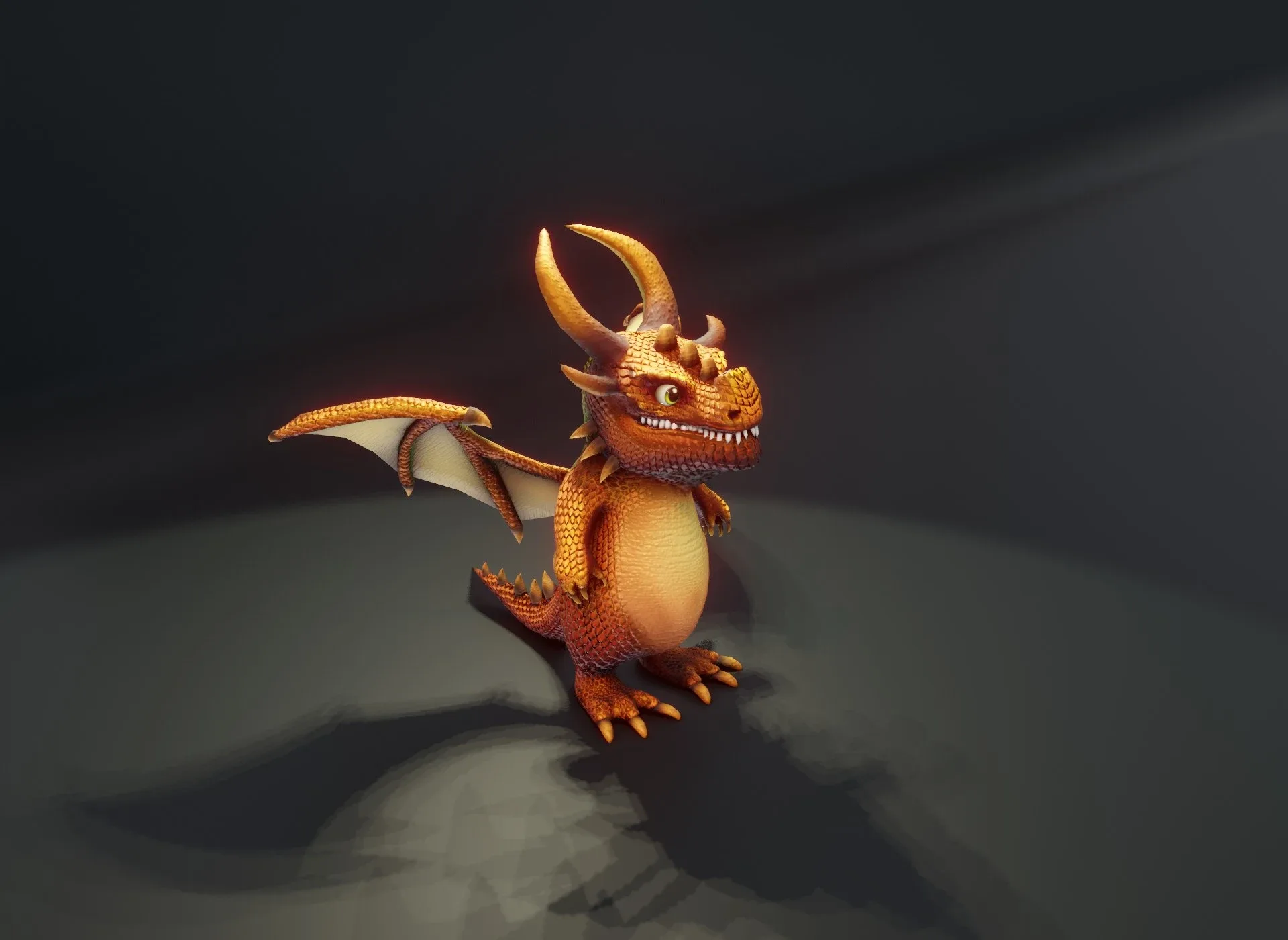Cartoon Metallic Dragons Animated 3D Model Low-poly 3D Model