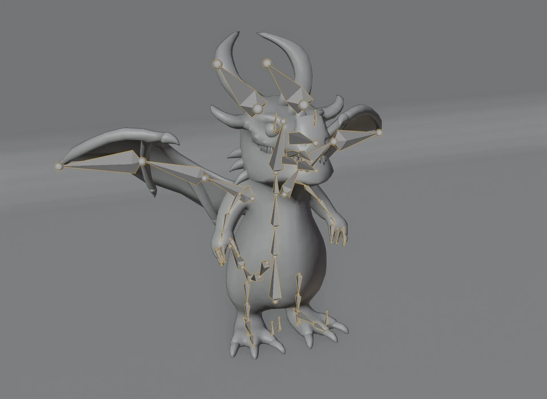 Cartoon Metallic Dragons Animated 3D Model Low-poly 3D Model