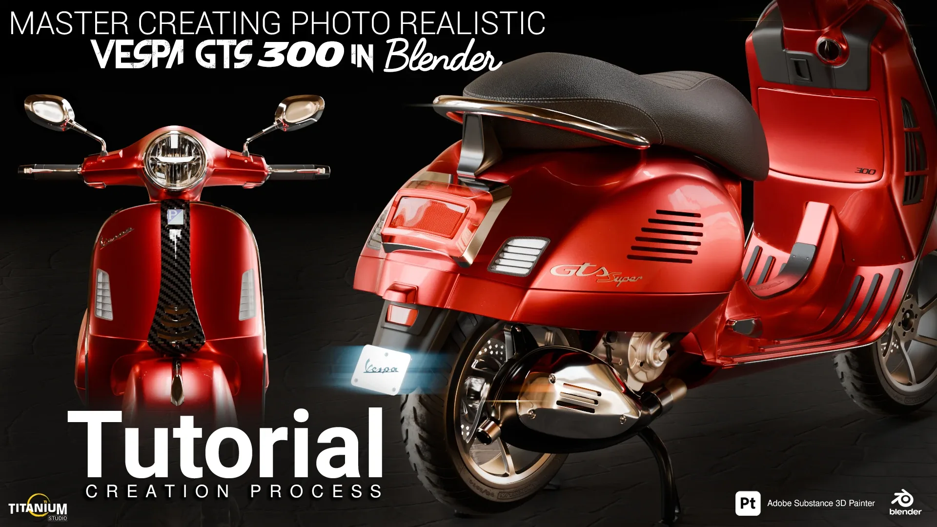 Master Creating photo realistic Vespa GTS 300 in Blender