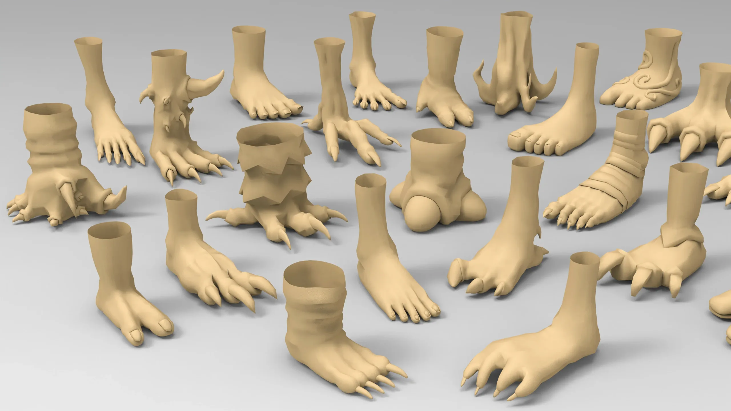 25 Basemesh foot collection