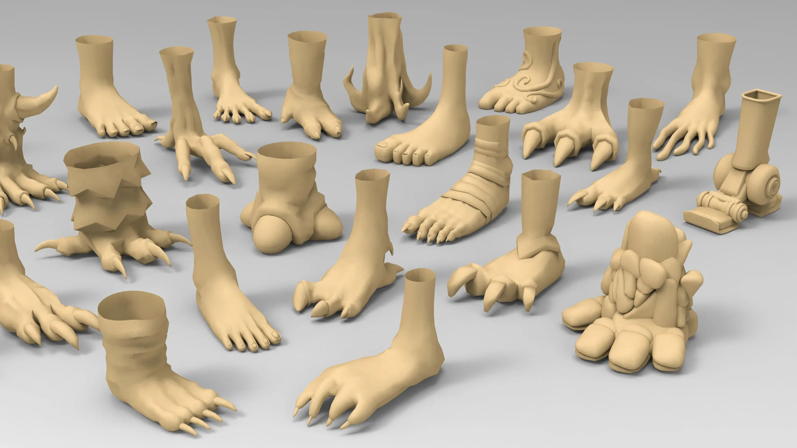 25 Basemesh foot collection