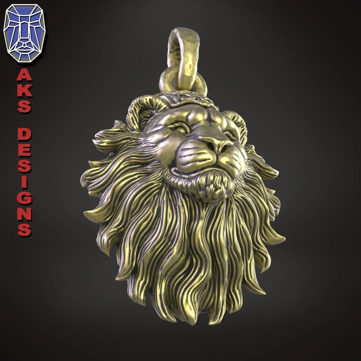 Pendant jewelry animal lion v175 3D print model