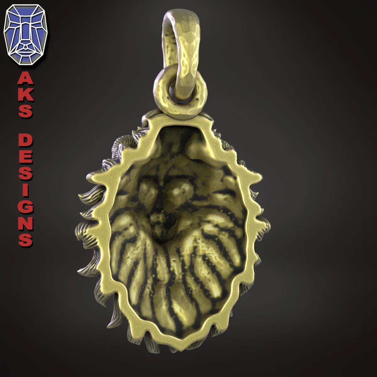 Pendant jewelry animal lion v175 3D print model