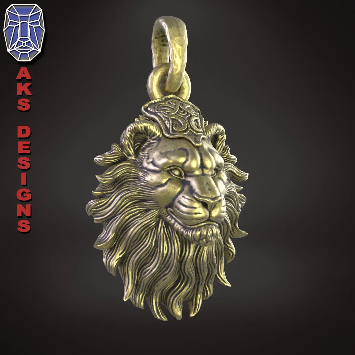 Pendant jewelry animal lion v175 3D print model