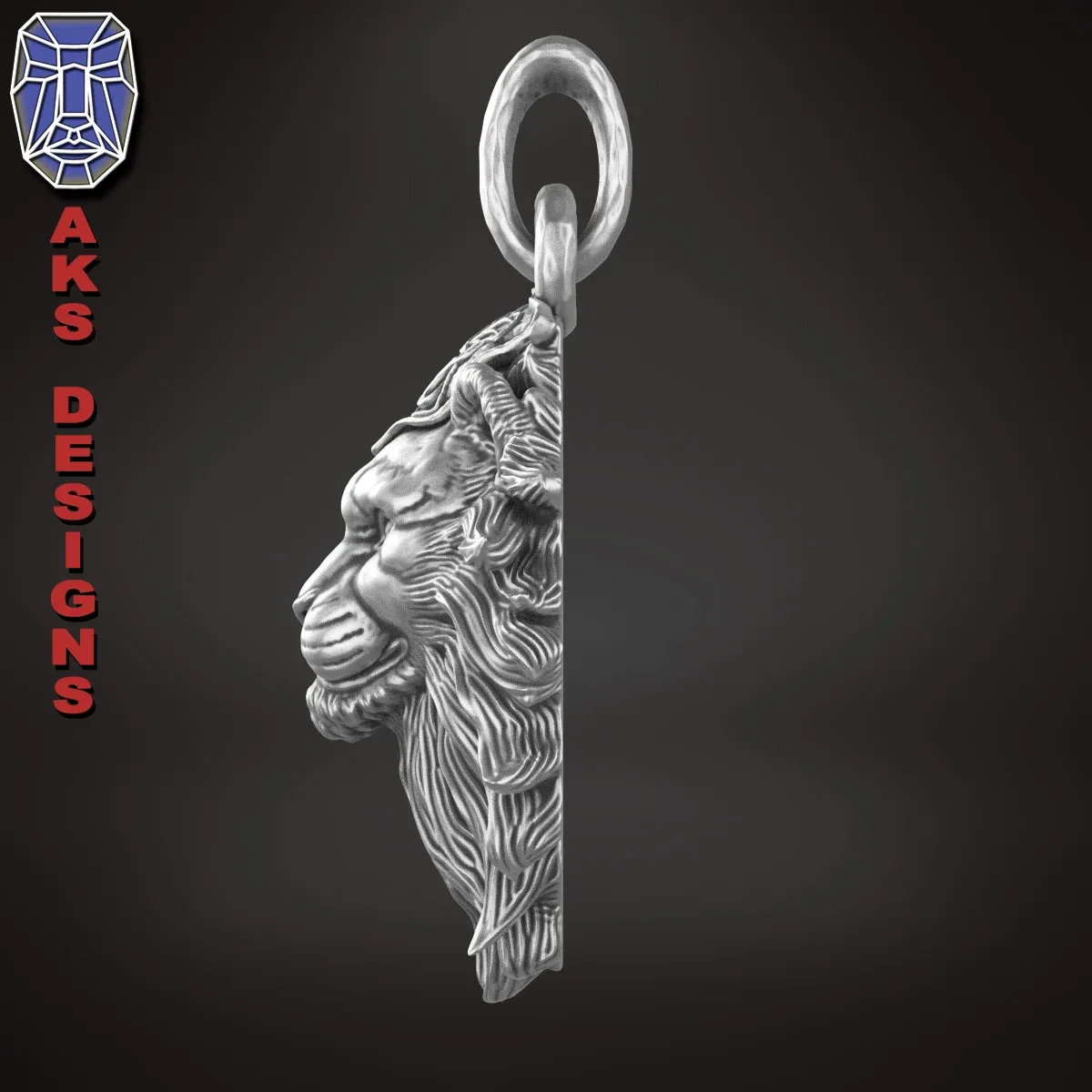 Pendant jewelry animal lion v175 3D print model